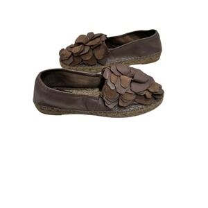 BRUNELLO CUCINELLI Shroom‎ Brown Espadrilles - Floral 37 6.5 New Women's